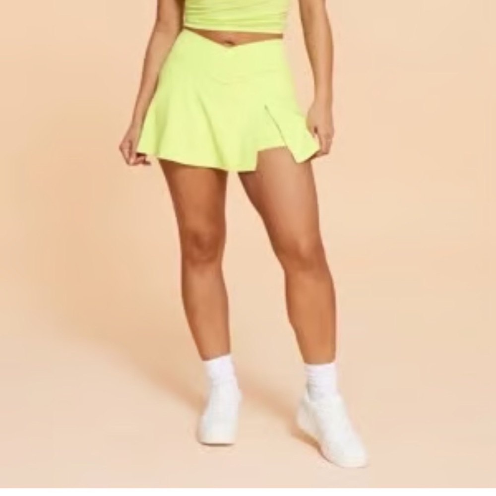 Blogilates Neon Yellow Mini Skirt